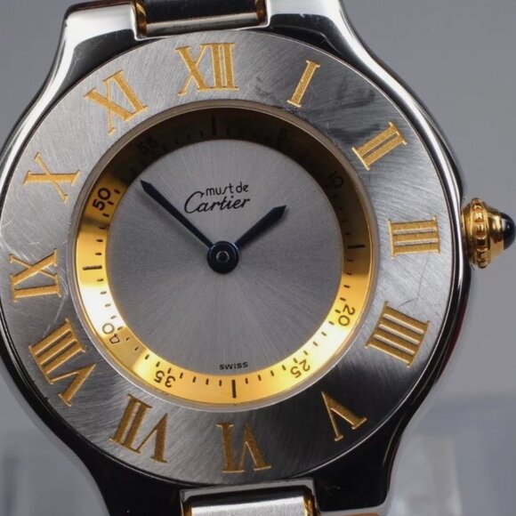 Cartier 30mm Unisex Brown Strap Watch w/ Red Cartier Box - Picture 4 of 7